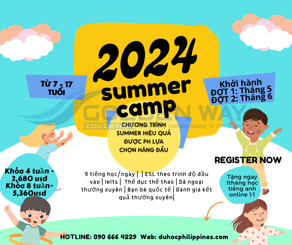 Trại hè tiếng anh summer camp 2024 tại Philippines 